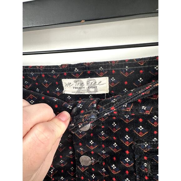 We The Free by Free People Joanie Cord Skirt in Black Combo Size 28 - Picture 5 of 7